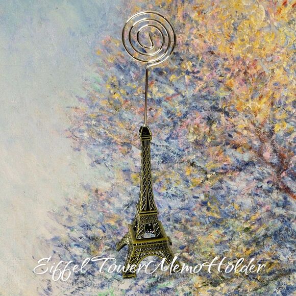 Elegant Paris Eiffel Tower Bronze Memo & Photo Metal Clip Holder - Picture 5 of 6